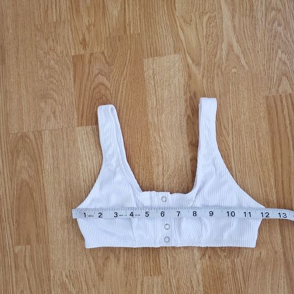 Topshop Ribbed Tank Bikini Top size 2 in White - Picture 7 of 9